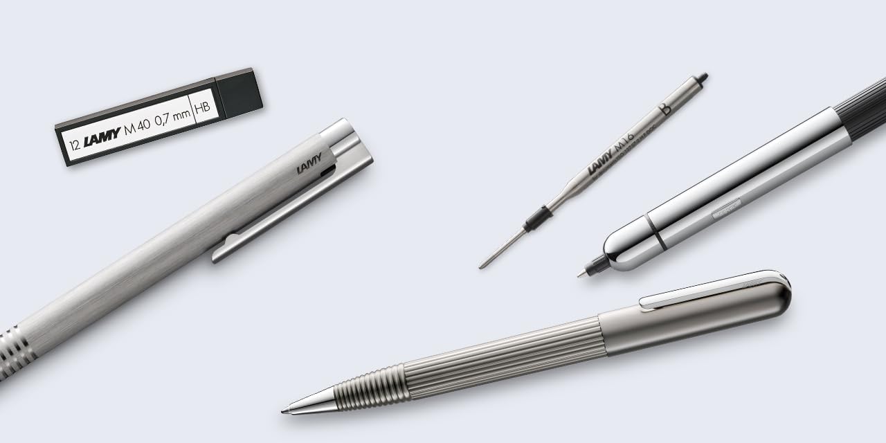 Lamy M16 ballpoint pen refill with large capacity, metal - Original replacement refill for all ballpoint pen models - Indelible - Broad line width in black ink