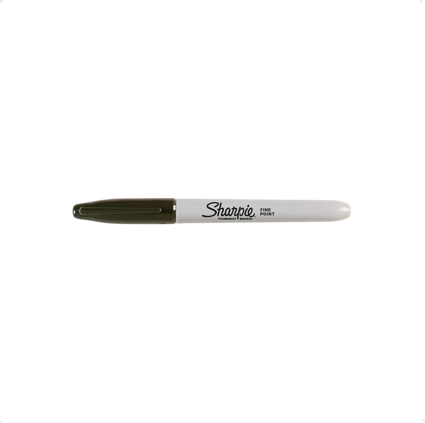 Sharpie Permanent Markers, Fine Point, Black, 12 Count