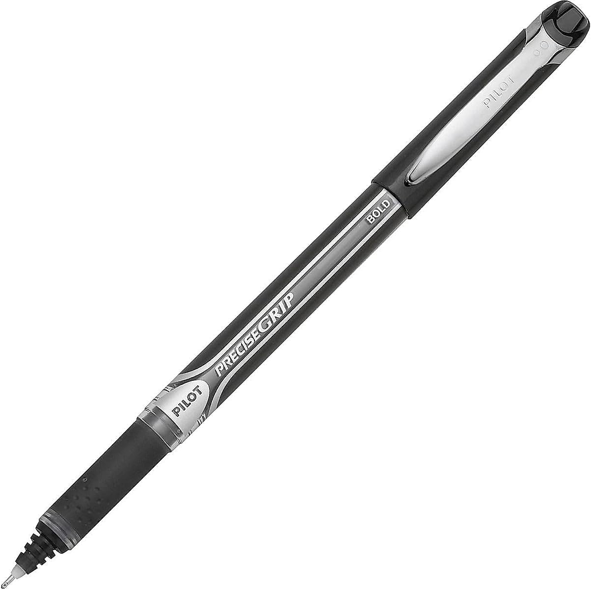 PILOT Precise Grip Liquid Ink Rolling Ball Stick Pens, Bold Point, Black Ink, 12-Pack (28901)