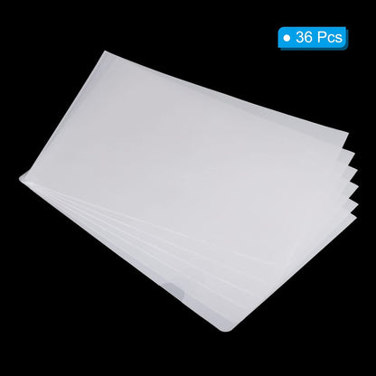 PATIKIL l Type Folders 36 Pack A4 Plastic Clear Document Folder File Jacket Sleeves Project Pockets, Green