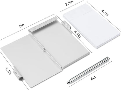 amassan Metal Small Notebook, Mini Notepad, Small Pocket Notepad Aluminum Note Case with Mini Metal Pen and 60-Page Sheets - Memo Books Note Pads(Gold)