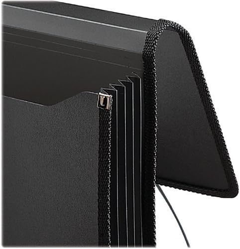 Smead Poly Wallet, Accordion File Organizer for File Folders, Legal Size, Black, 5-1/4 inch Expansion, Office Supplies, Document Organizer (71510)