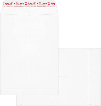Xxcxpark 250 PCS 6x9 inches Security Catalog Envelopes Printable Self Seal Envelopes, Anti Tear brown Kraft Envelopes for Invitation Cards, Pictures, Photos, Documents