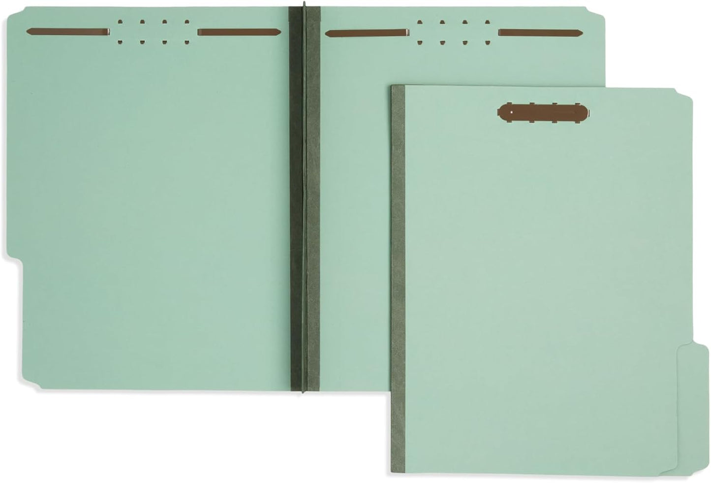Blue Summit Pressboard File Folders, 2 inch Expansion Pressboard Folders Letter Size, Pressboard Folders with Fasteners, Gray/Green – 25 Pack
