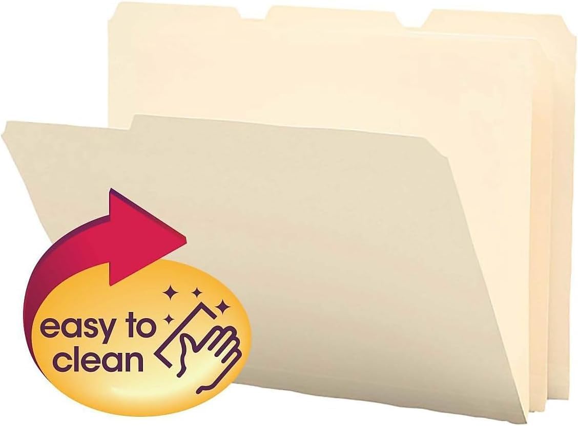 Smead Poly File Folder, 1/3-Cut Tab, Letter Size, Red, 24 per Box (10501)