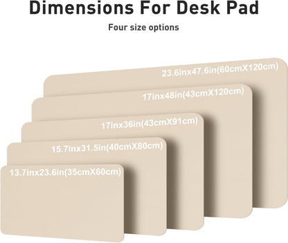 Aothia Leather Desk Pad Protector, Mouse Pad, Office Desk Mat, Non-Slip PU Leather Desk Blotter, Laptop Desk Pad, Waterproof Desk Writing Pad for Office and Home (Black,36" x 17") - Colors B