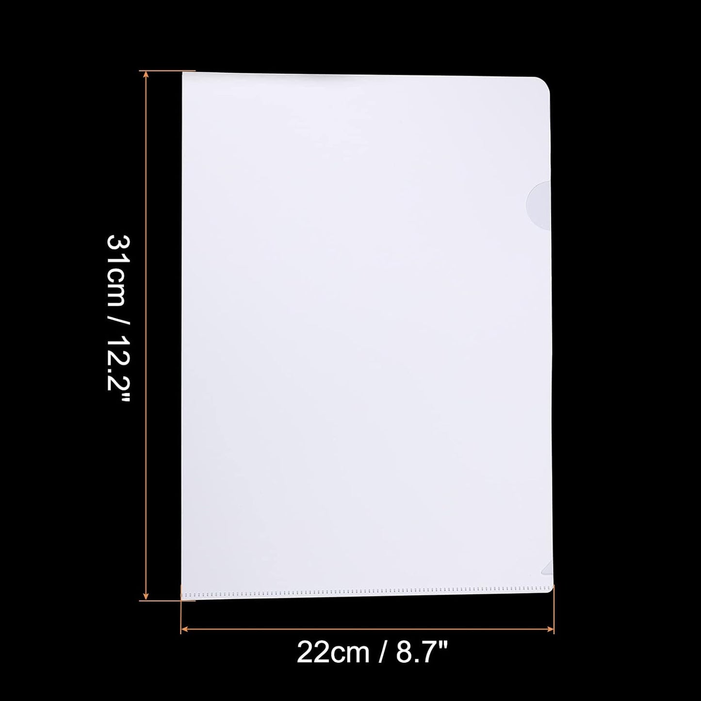 PATIKIL L Type Folders 12 Pack A4 Plastic File Project Pockets Clear Paper Document Jacket Sleeve for Office, Yellow