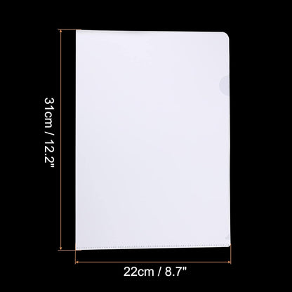 PATIKIL L Type Folders 12 Pack A4 Plastic File Project Pockets Clear Paper Document Jacket Sleeve for Office, Yellow