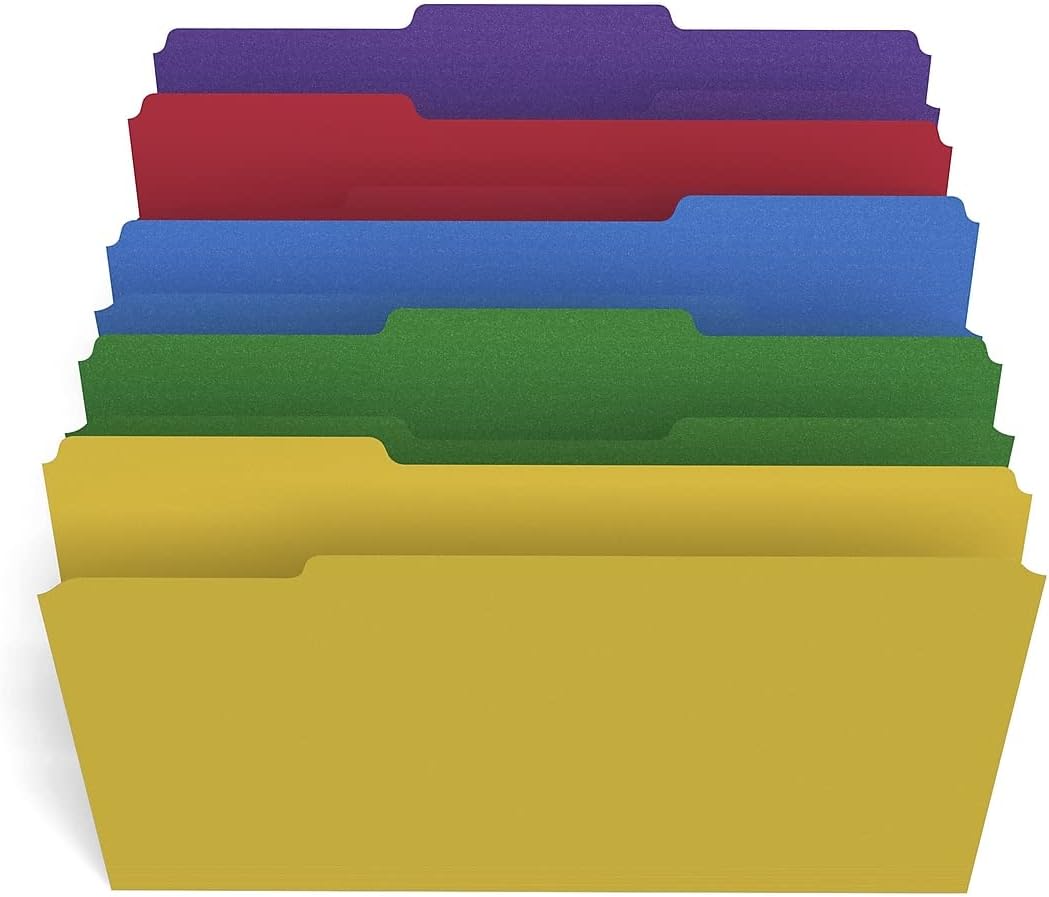 Staples Recycled File Folders, Legal Size, 1/3‑Cut Tabs, Manila, 30% Recycled Paper Stock, 100/Box