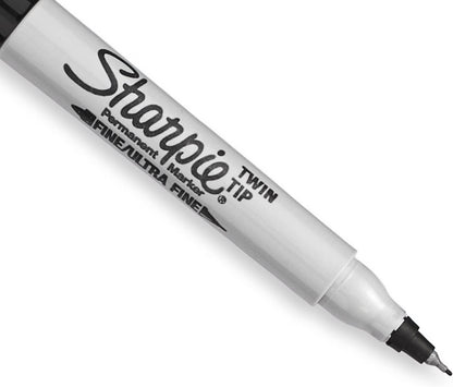 Sharpie Twin Tip Permanent Markers, Fine and Ultra Fine, Black, 4 Count