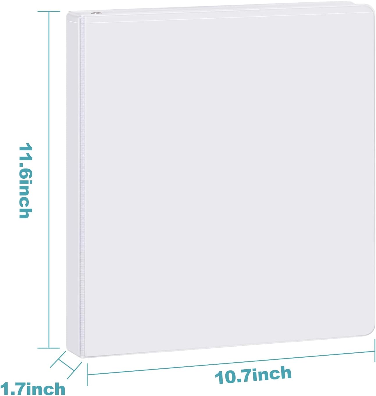 3 Ring Binder 1-1/2 Inch, ViVin Sturdy 1.5"-Slant D Ring Binder with 2 Interior Pockets, Clear View Cover, PVC-Free, Fits 350 Sheets of US Letter Size Paper (6 Pack, White)