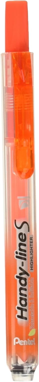 Pentel Handy-Line S Retractable and Refillable Highlighter, Chisel Tip, Orange Ink, Box of 12 (SXS15-F)