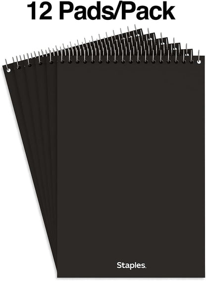 STAPLES Steno Pads, 6” x 9”, Graph Ruled, White, 80 Sheets/Pad, 18/Carton