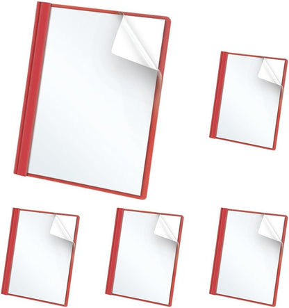 Oxford Clear Front Report Covers, Red, Letter Size, 25 per box (55811EE)