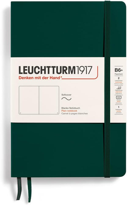 LEUCHTTURM1917 - Notebook Softcover Paperback B6+ - 123 Numbered Pages for Writing and Journaling (Ruled, Rising Sun)