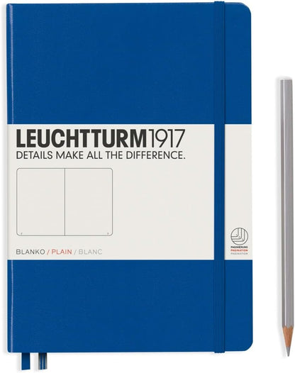 LEUCHTTURM1917 - Notebook Hardcover Medium A5-251 Numbered Pages for Writing and Journaling (Navy, Ruled)