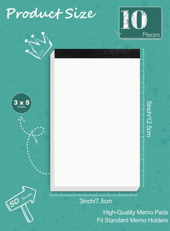 Notepad 4x6 Notepads 8 Pack Lined Note Pads 4x6 Paper Pads Memo Pads 4x6 Scratch Pads 4x6 Server Note Pads Ruled Pages Pocket Notebook Small Writing Pads for Daily Planning School Office 30 Sheets/Pad