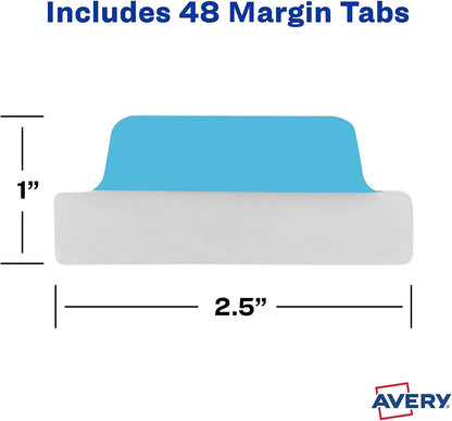 Avery 74866 Ultra Tabs Repositionable Tabs, 2.5 x 1, Assorted Primary, 48/PK