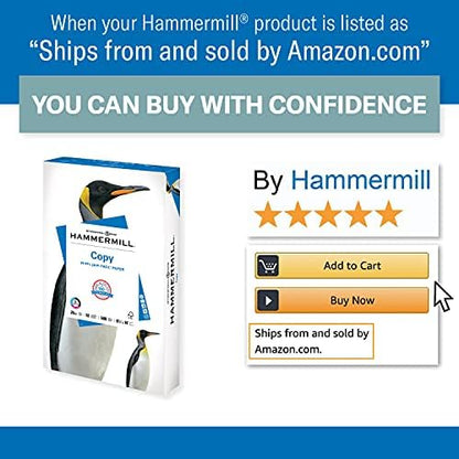 Hammermill Printer Paper, 20 Lb Copy Paper, 8.5 x 14-92 Bright, Made in the USA- 3 Ream (1500 Sheets)