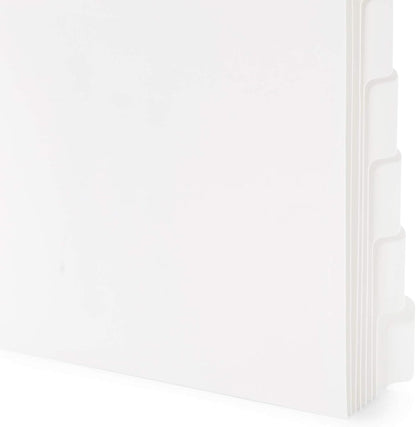 Blue Summit 8 Tab Dividers for 3 Ring Binder, Reinforced Edge, 1/8 Cut, Letter Size, Binder Dividers 8 Tab Bulk for Notebooks, White Index Divider, 12 Sets, 96 Pack