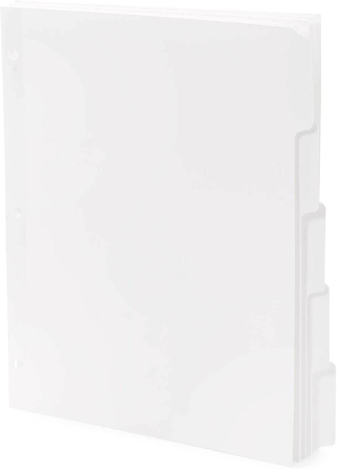 Blue Summit 3 Ring Binder Dividers with Tabs, Reinforced Edge, 1/5 Cut, Letter Size, 5 Tab Dividers for 3 Ring Binder Bulk, White, 20 Sets, 100 Pack