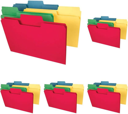 Smead SuperTab Heavyweight File Folder, Oversized 1/3-Cut Tab, Letter Size, Manila, 50 Per Box (10401)