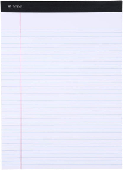 Mintra Office White Legal Pads – Ruled Notepads and Micro-Perforated Sheets, Ideal for Writing, Note-Taking & Creativity, Office, or Professional Use, Basic Pad 6 pack, 8.5"x11" (Narrow Ruled)