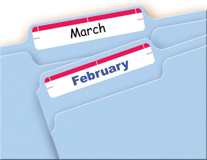 Avery File Folder Labels on 4" x 6" Sheets, Easy Peel, White/Red, Print & Handwrite, 2/3" x 3-7/16", 252 Labels (5201)