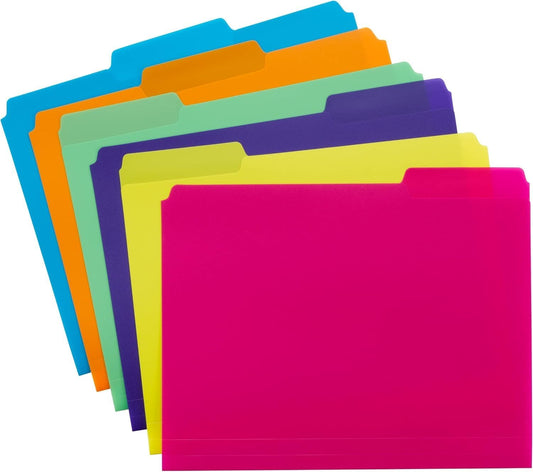 Smead Poly File Folder, 1/3-Cut Tab, Letter Size, Red, 24 per Box (10501)
