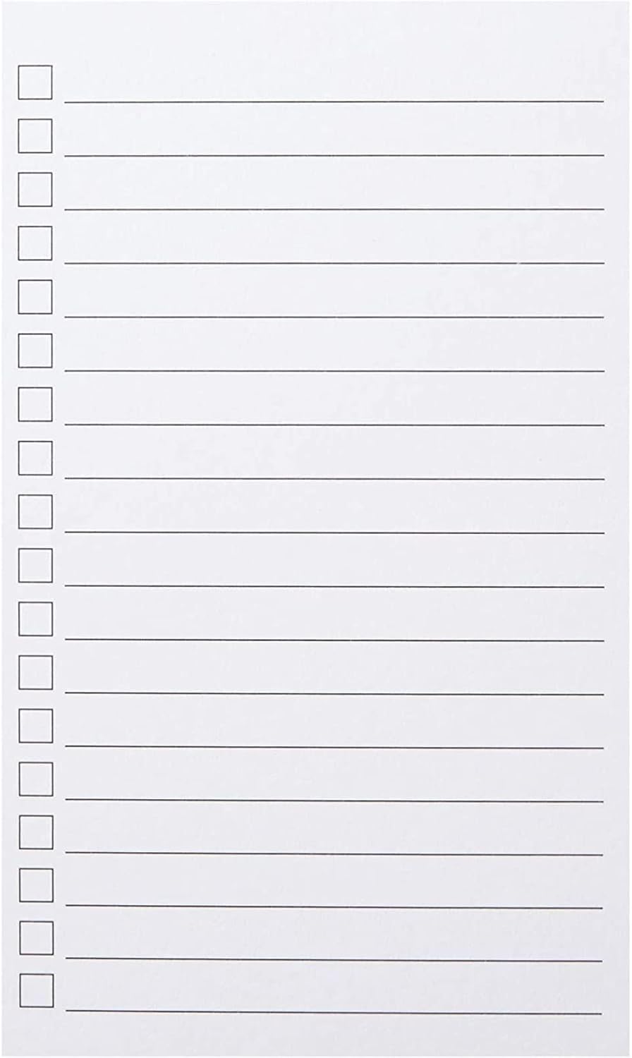 Okuna Outpost Note Cards - Vertical Index Card Layout for Task Management - Check Box To-Do Slip for Task Tracking - Durable Paper Stock To do Pad for Versatile Notes - Bulk, 3 x 5 In, White