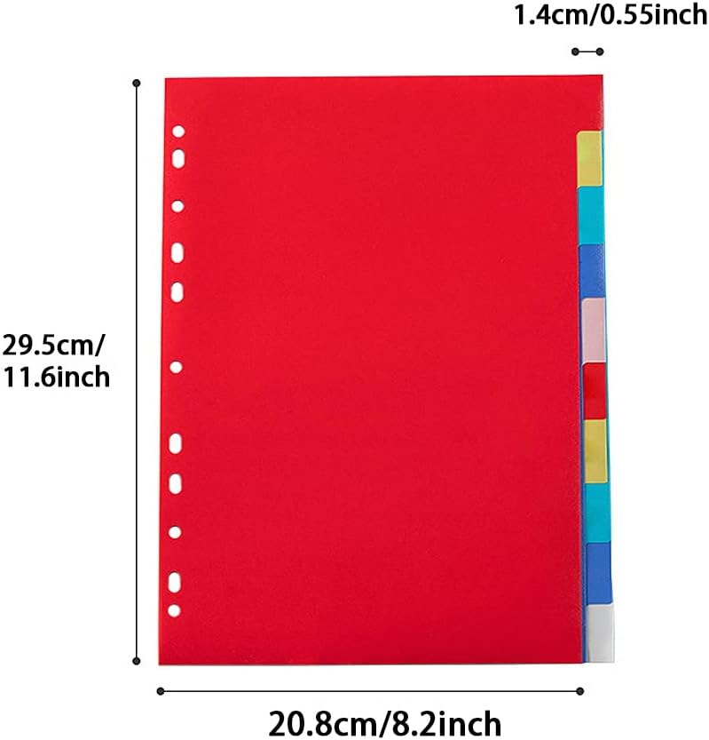 21 Tab A-Z Binder Dividers, 3 Ring Plastic Binder Dividers with Tabs Multicolor Alphabet Dividers for 2/3/4/11 Ring Binders, Letter Size (8.2×11.6 Inch)