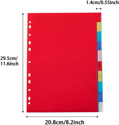 21 Tab A-Z Binder Dividers, 3 Ring Plastic Binder Dividers with Tabs Multicolor Alphabet Dividers for 2/3/4/11 Ring Binders, Letter Size (8.2×11.6 Inch)