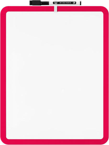 Mr. Pen- Dry Erase Board, 14” x 11” with a Black Dry Erase Marker, White Frame, Small Mini White Board for Students, Fridge, Wall, Locker, Includes Double Sided Tapes