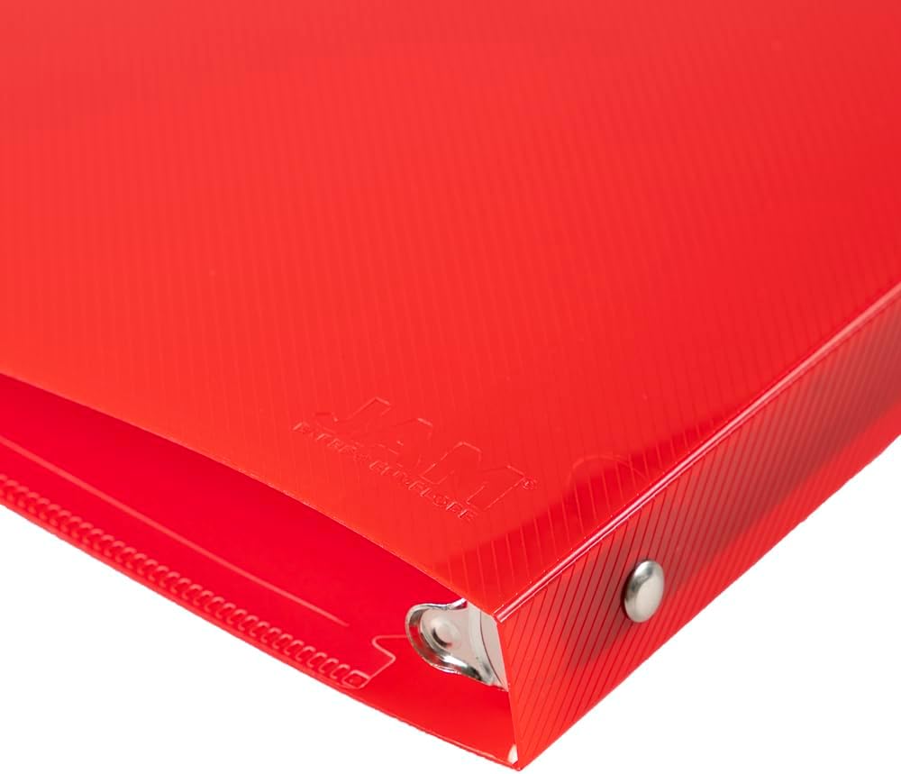 JAM PAPER Plastic 0.75 inch Binder - Clear 3 Ring Binder - Sold Individually