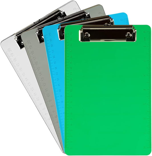 JAM PAPER Small Plastic Memo Clipboards with Low Profile Metal Clip - Mini (6 x 9) - Blue - Clip Board Sold Individually