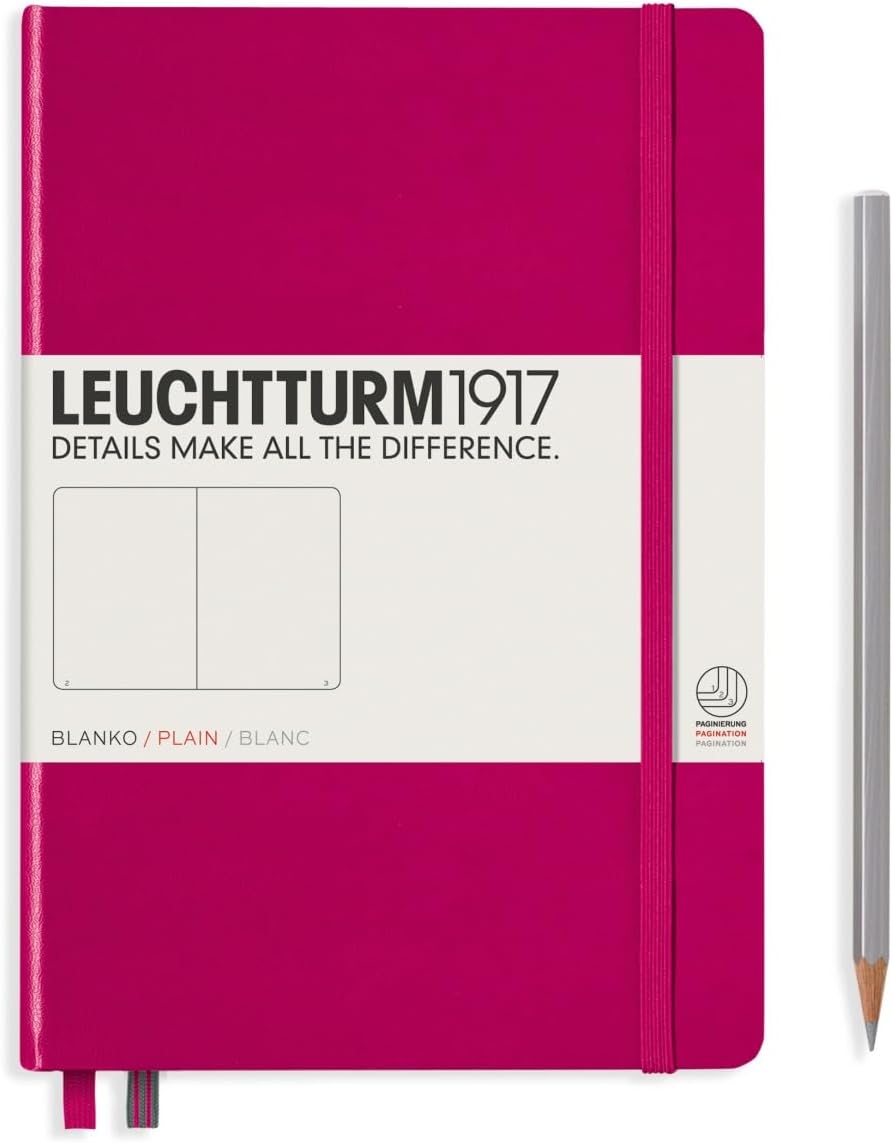 LEUCHTTURM1917 - Notebook Hardcover Medium A5-251 Numbered Pages for Writing and Journaling (Navy, Ruled)