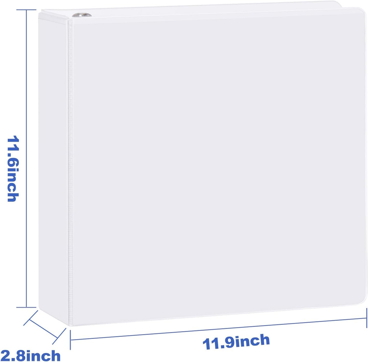3 Ring Binder 1-1/2 Inch, ViVin Sturdy 1.5"-Slant D Ring Binder with 2 Interior Pockets, Clear View Cover, PVC-Free, Fits 350 Sheets of US Letter Size Paper (6 Pack, White)