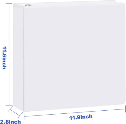 3 Ring Binder 1-1/2 Inch, ViVin Sturdy 1.5"-Slant D Ring Binder with 2 Interior Pockets, Clear View Cover, PVC-Free, Fits 350 Sheets of US Letter Size Paper (6 Pack, White)