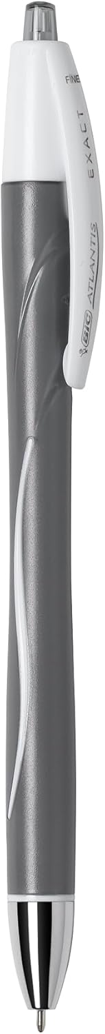 BIC Glide Exact Black Retractable Ballpoint Pens, Fine Point (0.7mm), 12-Count Pack, Ultra Smooth Writing Black Pens