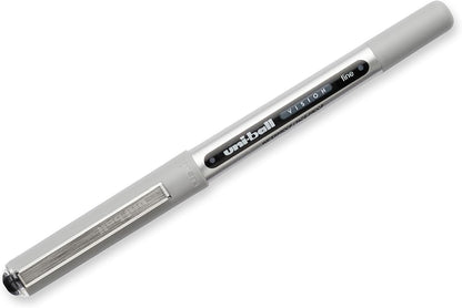 uni-ball Vision Stick Roller Ball Pens, Fine Point, Black Ink, Pack of 4