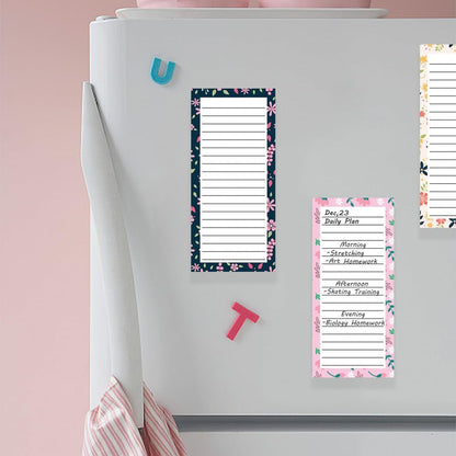 4 Pack Magnetic Notepads for Refrigerator, Full Magnet Back Design Magnetic Memo Pads, 50 Sheets per Note Pads To-Do List, Shopping List (Soft Gradient Style)
