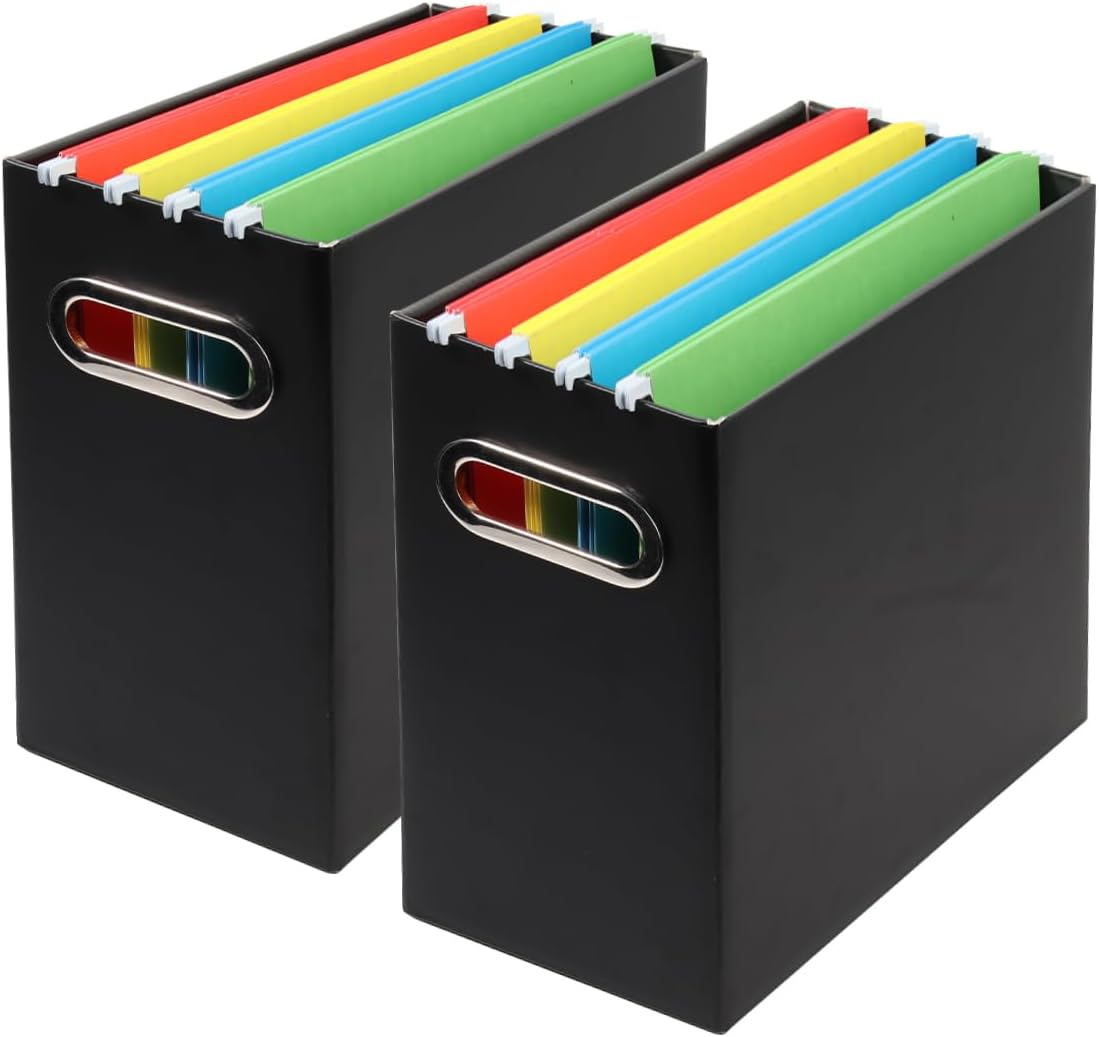 Collapsible File Organizer Box with Handle, Filing Organizer for Home or Office, Small Portable File Box(1 Pack, White)