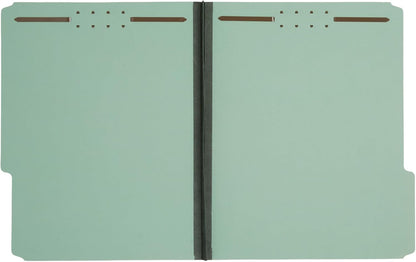 Blue Summit Supplies Pressboard File Folder, 1 Inch Expansion, Top-Tab, Letter Size, Gray/Green 25 Pack