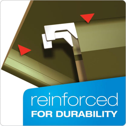 Pendaflex 04152X1 Reinforced 1" Extra Capacity Hanging Folders, Standard Green