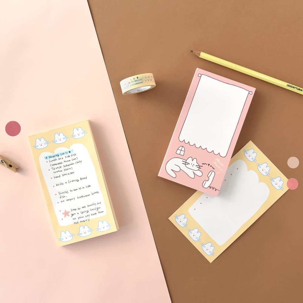 Monolike Memopad Memories design B SET - 4 Packs, 4 Different Designs, 100 Sheets Per Pad, Total 400 Sheets, Note pads, Writing pads, 3.15 x 4.17 Inches