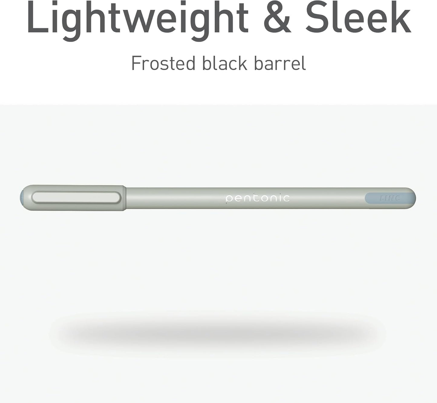 Pentonic Ballpoint Pens, 10 Count, Frosted Pale Gray Barrel with Black Ink, 0.7 mm Fine Point, Smooth Writing For Journaling & Note Taking (PEN13086)