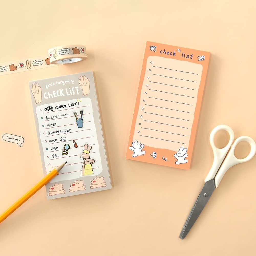 Monolike Memopad Memories design B SET - 4 Packs, 4 Different Designs, 100 Sheets Per Pad, Total 400 Sheets, Note pads, Writing pads, 3.15 x 4.17 Inches