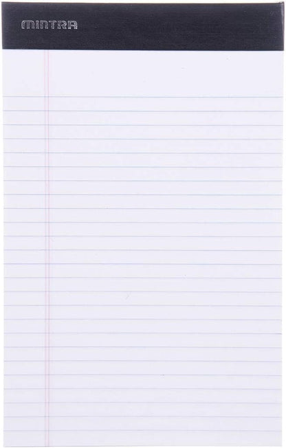 Mintra Office Colorful Legal Pads - Includes 2 Blue, 2 Pink, and, 2 Green Writing Pads, Micro Perforated Lined Sheets, Ideal for Professional & Personal Use, 5"x8" Narrow Ruled, 6 pack Basic Pastel