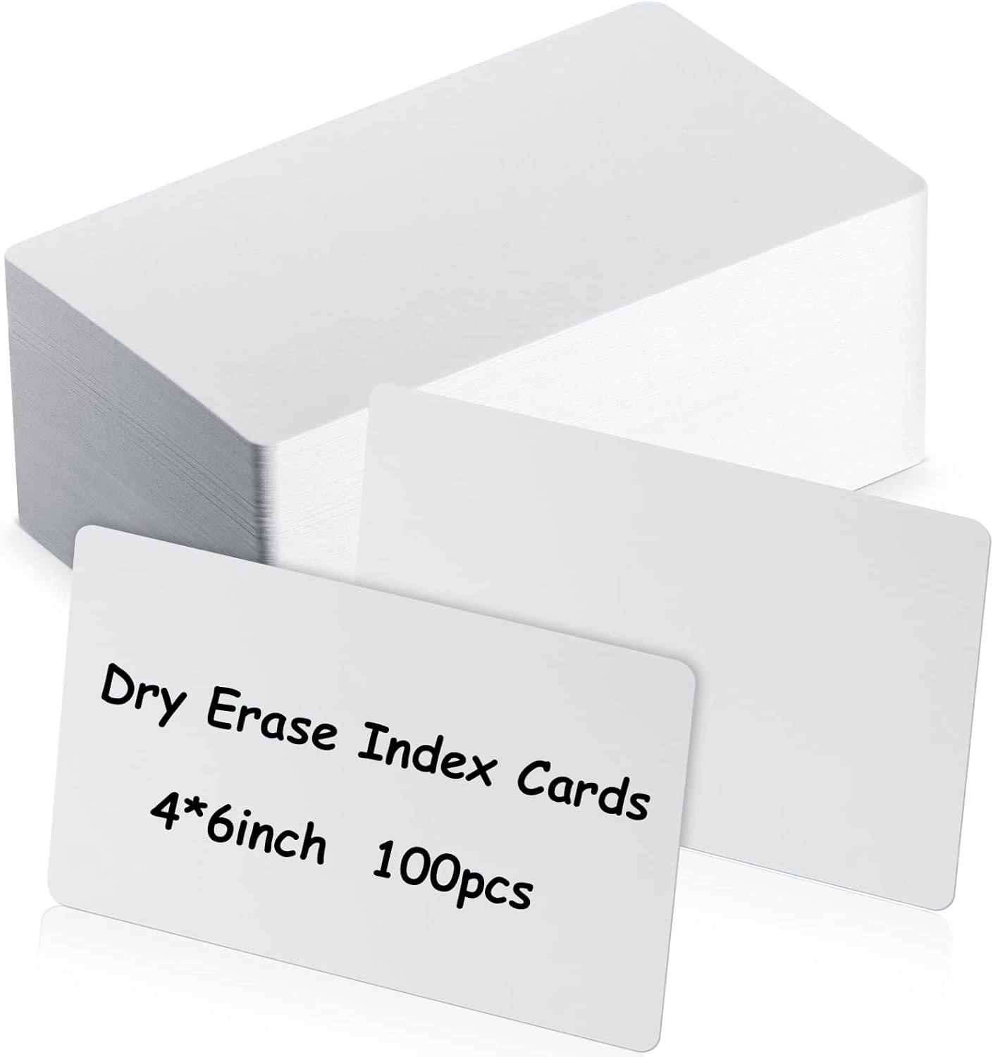 Harloon 100 Pcs Dry Erase Index Cards 3 x 5 Inch Laminated Reusable Dry Erase Note Cards Sheets for Office to Do List(White)