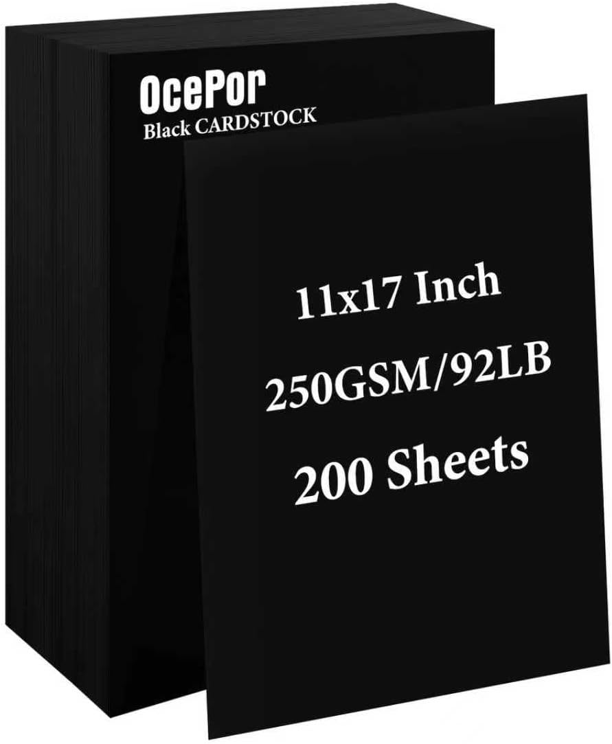 OcePor 100 Sheets White Cardstock 8.5” x 11”, 92lb/250gsm Card Stock, Thick Card Stock Paper, Heavy Cardstock Paper for Printer, Resume, Scrapbooks, Art, Crafts, Business Cards